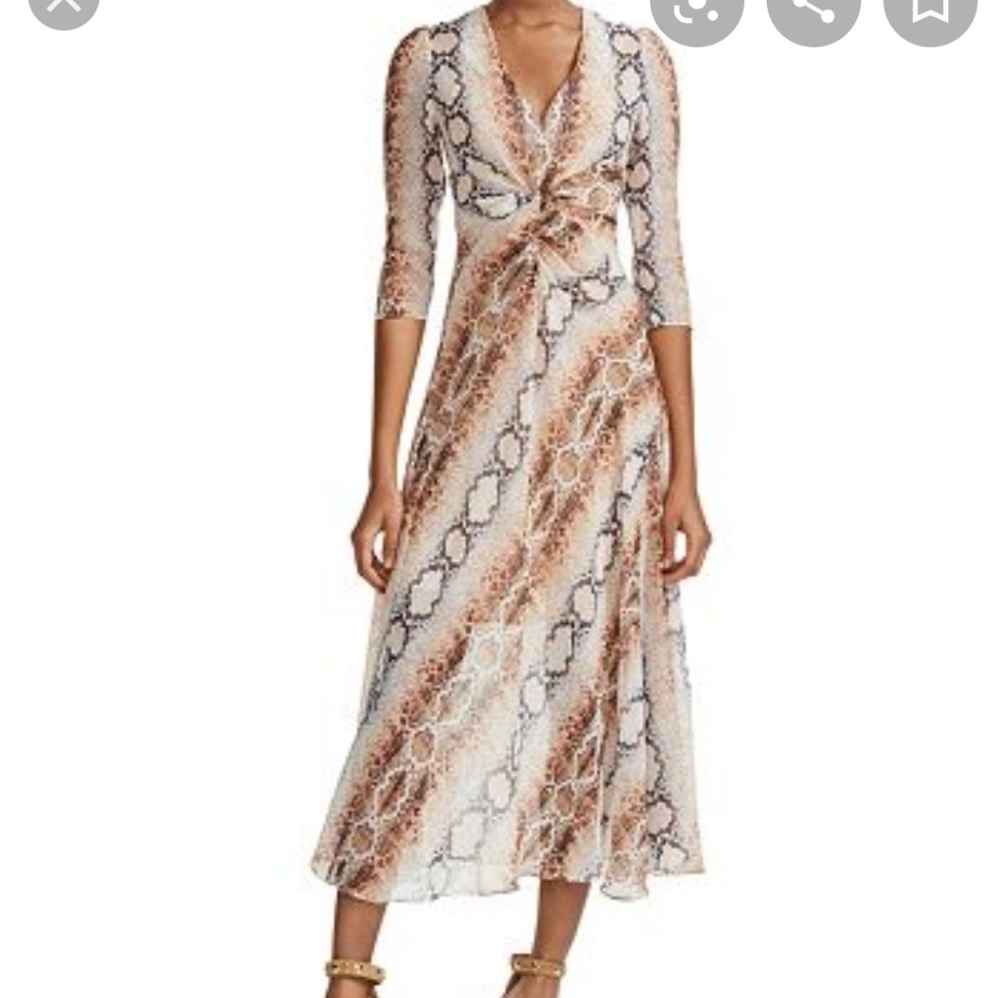 MAJE RAPENA SNAKE MIDI DRESS